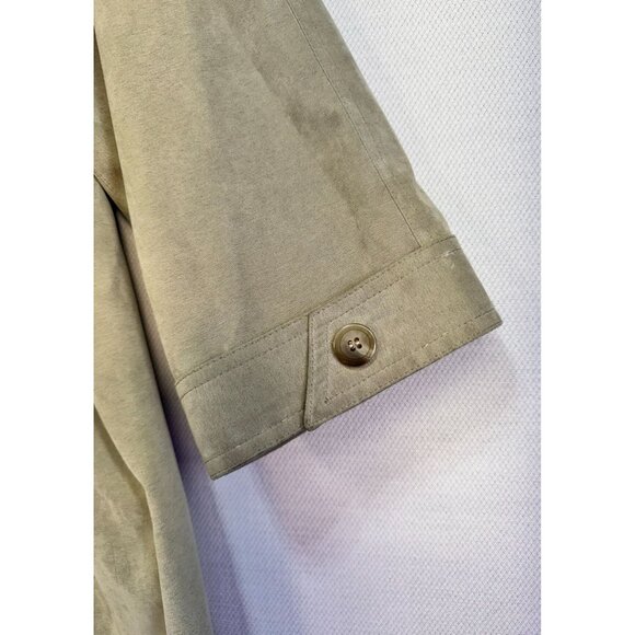 Gallery Womens Double-Breasted Coat XL Beige Tan Plaid Lining - Picture 12 of 13